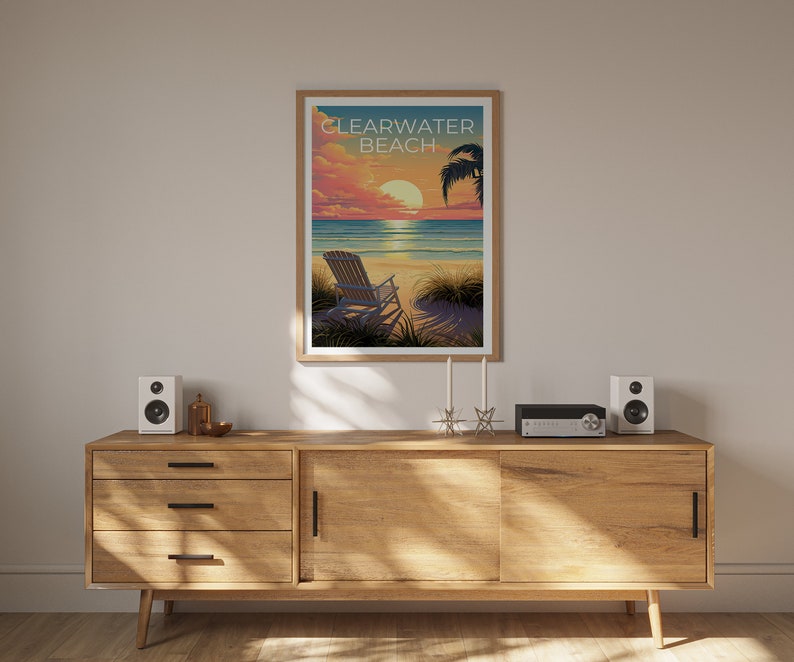 Clearwater Beach Poster, Clearwater Beach Print, Florida Art, Florida Print, Clearwater Beach Travel Poster, Beach Poster, Florida Gift