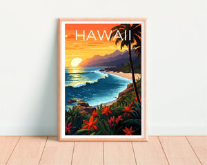 Hawaii Travel Poster, Island Wall Art, Island Print, Hawaii Poster, Island Poster, Hawaii Print, Hawaii Art