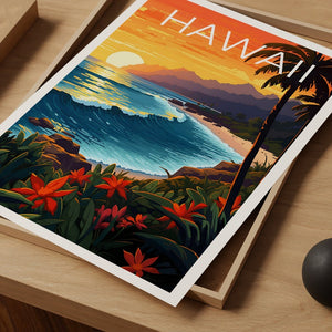 Hawaii Travel Poster, Island Wall Art, Island Print, Hawaii Poster, Island Poster, Hawaii Print, Hawaii Art