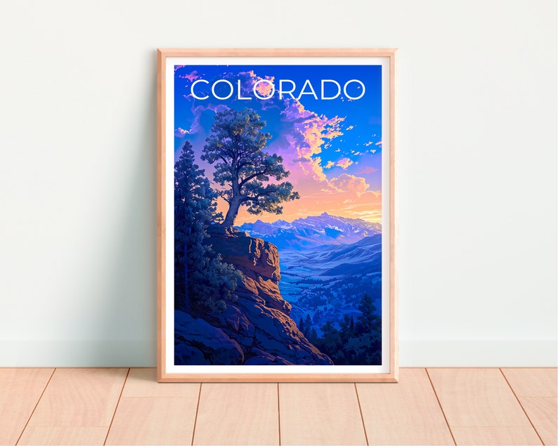 Colorado Travel Poster, Mountain Wall Art, Mountain Print, Colorado Poster, Mountain Poster, Colorado Print, Colorado Art