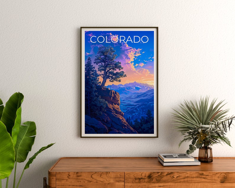 Colorado Travel Poster, Mountain Wall Art, Mountain Print, Colorado Poster, Mountain Poster, Colorado Print, Colorado Art