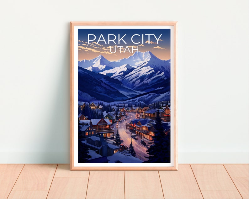 Park City Travel Poster, Utah Wall Art, Utah Print, Park City Poster, Utah Poster, City Poster, Park City Print