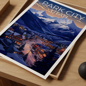 Park City Travel Poster, Utah Wall Art, Utah Print, Park City Poster, Utah Poster, City Poster, Park City Print