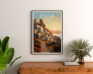 Evia Travel Poster, Greece Wall Art, Greece Print, Evia Poster, Greece Poster, Euboea Poster, Evia Art