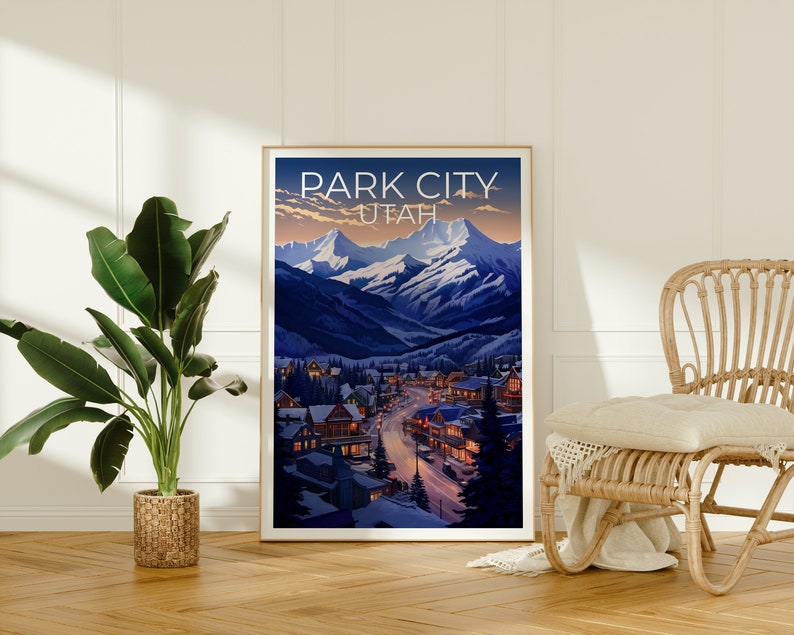 Park City Travel Poster, Utah Wall Art, Utah Print, Park City Poster, Utah Poster, City Poster, Park City Print