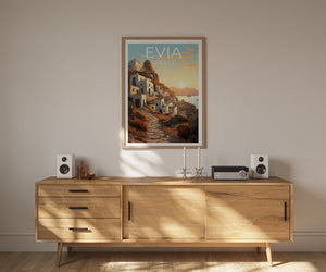 Evia Travel Poster, Greece Wall Art, Greece Print, Evia Poster, Greece Poster, Euboea Poster, Evia Art