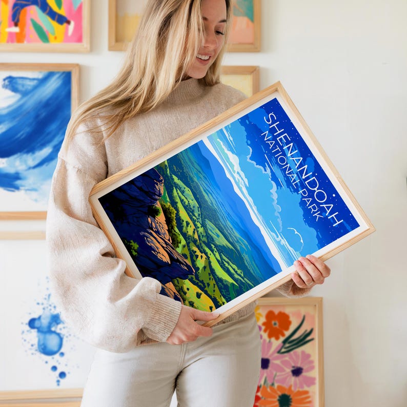 Shenandoah National Park Travel Print Virginia Poster Blue Ridge Wall Art Forest Illustration Shenandoah Poster Home Decor Birthday Gift