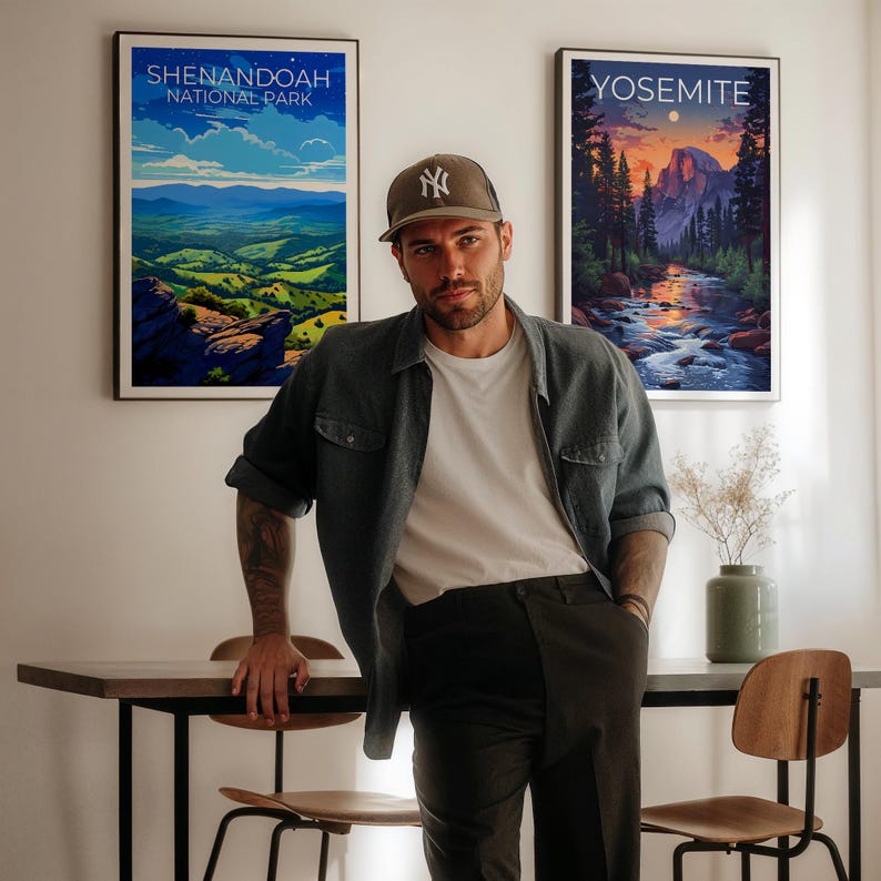 Shenandoah National Park Travel Print Virginia Poster Blue Ridge Wall Art Forest Illustration Shenandoah Poster Home Decor Birthday Gift