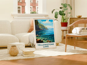 Affiche du lac Yellowstone, Impression du lac Yellowstone, Affiche du Wyoming, Impression du Wyoming, Affiche de voyage du lac Yellowstone, Affiche du lac