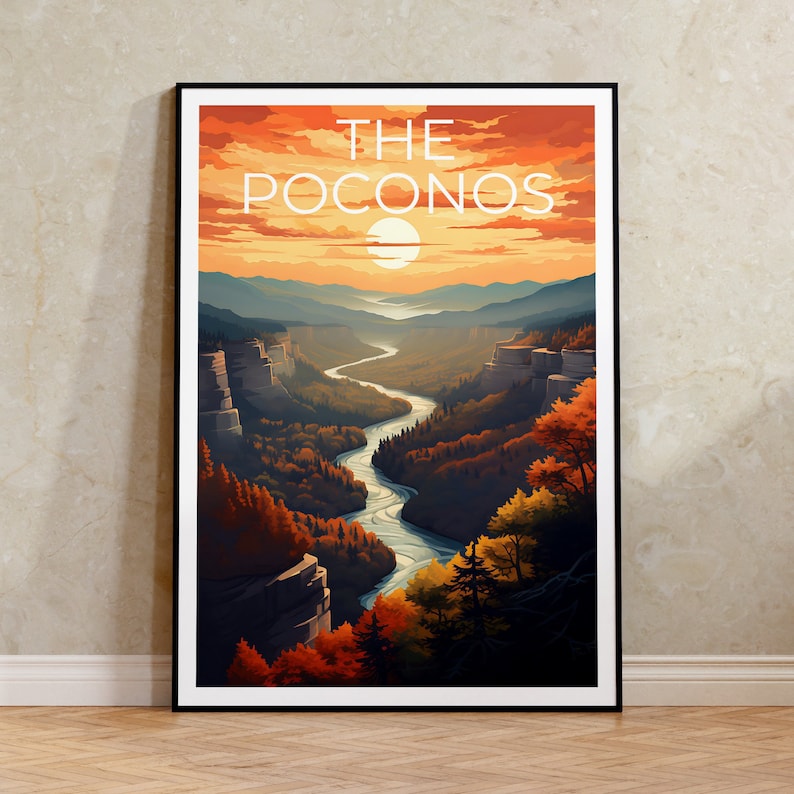 Poconos Poster, Poconos Print, Pennsylvania Art, Pennsylvania Print, Poconos Travel Poster, Forest Poster, Poconos Wall Art