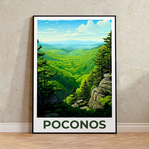 Affiche Poconos, Impression Poconos, Affiche Pennsylvanie, Impression Pennsylvanie, Affiche de voyage Poconos, Affiche des montagnes Pocono, Art Poconos