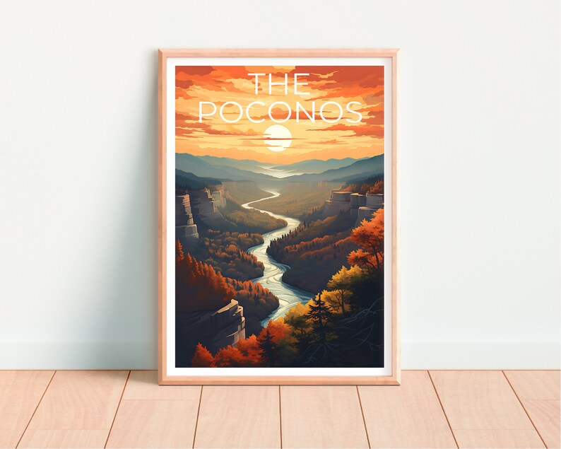 Poconos Poster, Poconos Print, Pennsylvania Art, Pennsylvania Print, Poconos Travel Poster, Forest Poster, Poconos Wall Art