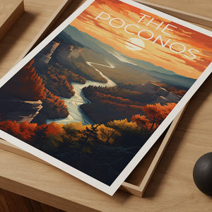 Poconos Poster, Poconos Print, Pennsylvania Art, Pennsylvania Print, Poconos Travel Poster, Forest Poster, Poconos Wall Art