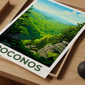 Affiche Poconos, Impression Poconos, Affiche Pennsylvanie, Impression Pennsylvanie, Affiche de voyage Poconos, Affiche des montagnes Pocono, Art Poconos