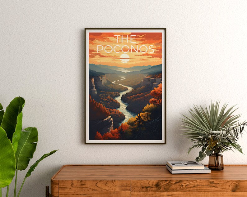 Poconos Poster, Poconos Print, Pennsylvania Art, Pennsylvania Print, Poconos Travel Poster, Forest Poster, Poconos Wall Art