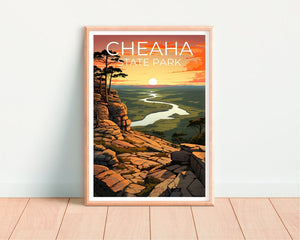 Affiche de voyage Cheaha Park, Art mural Alabama, Impression Alabama, Affiche Cheaha Park, Affiche Alabama, Affiche Forêt, Art Cheaha Park