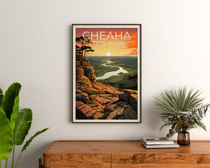 Affiche de voyage Cheaha Park, Art mural Alabama, Impression Alabama, Affiche Cheaha Park, Affiche Alabama, Affiche Forêt, Art Cheaha Park