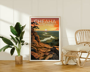 Affiche de voyage Cheaha Park, Art mural Alabama, Impression Alabama, Affiche Cheaha Park, Affiche Alabama, Affiche Forêt, Art Cheaha Park