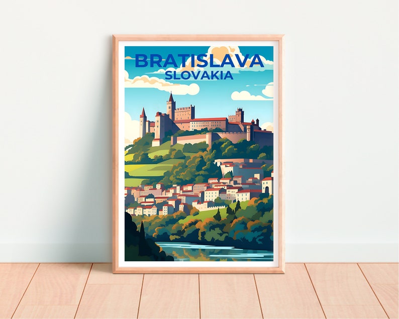 Bratislava Travel Poster, Slovakia Wall Art, Slovakia Print, Bratislava Poster, Bratislava Castle Poster, City Poster, Bratislava Art