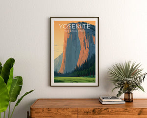 Affiche de voyage Yosemite, art mural de Californie, affiche El Capitan, affiche Yosemite, art El Capitan, affiche nature, art Yosemite