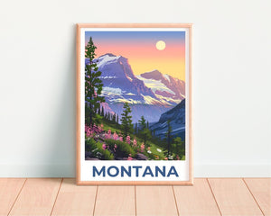 Montana Poster, Montana Print, Mountain Poster, Mountain Print, Montana Travel Poster, Forest Poster, Montana Art