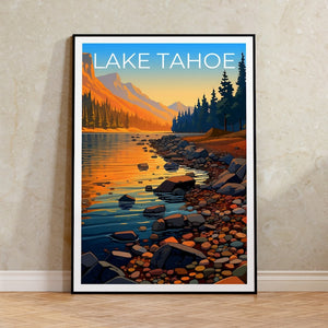 Affiche de voyage sur le lac Tahoe, art mural en Californie, impression Nevada, affiche sur le lac Tahoe, affiche sur le lac, affiche sur la nature, art sur le lac Tahoe
