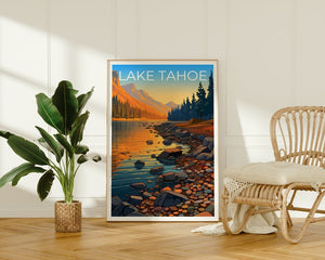 Affiche de voyage sur le lac Tahoe, art mural en Californie, impression Nevada, affiche sur le lac Tahoe, affiche sur le lac, affiche sur la nature, art sur le lac Tahoe