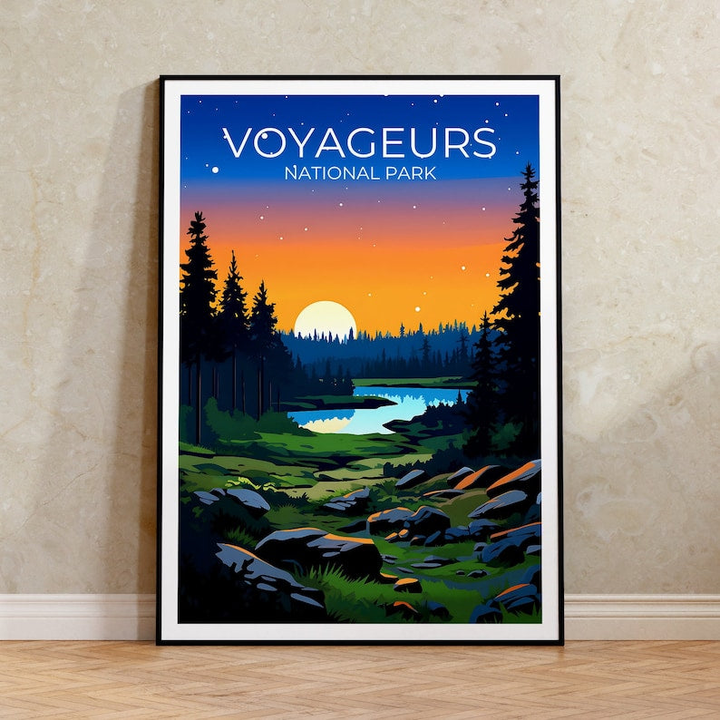 Affiche de voyage des voyageurs, Art mural du Minnesota, Impression du Minnesota, Affiche des voyageurs, Affiche des voyageurs, Affiche nature, Illustration des voyageurs