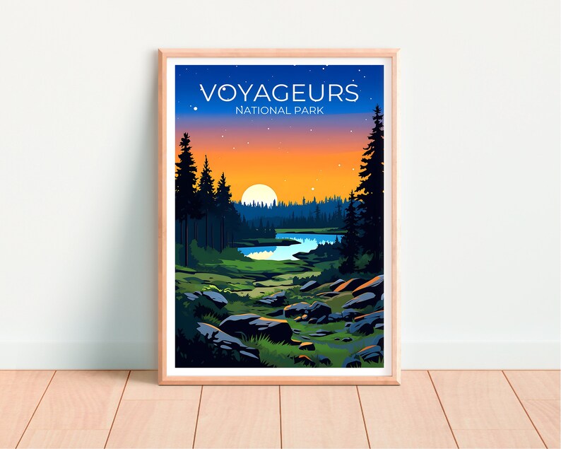 Affiche de voyage des voyageurs, Art mural du Minnesota, Impression du Minnesota, Affiche des voyageurs, Affiche des voyageurs, Affiche nature, Illustration des voyageurs