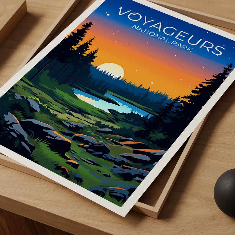 Affiche de voyage des voyageurs, Art mural du Minnesota, Impression du Minnesota, Affiche des voyageurs, Affiche des voyageurs, Affiche nature, Illustration des voyageurs