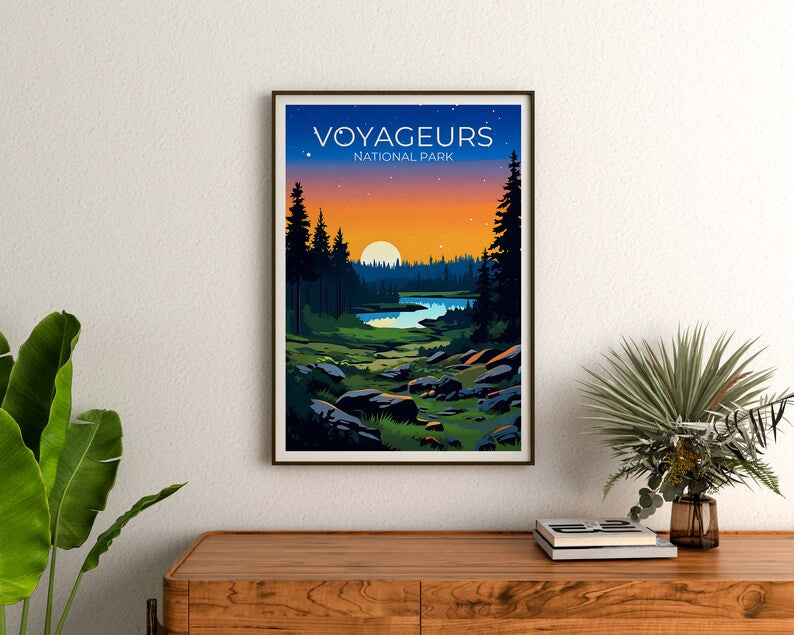 Affiche de voyage des voyageurs, Art mural du Minnesota, Impression du Minnesota, Affiche des voyageurs, Affiche des voyageurs, Affiche nature, Illustration des voyageurs