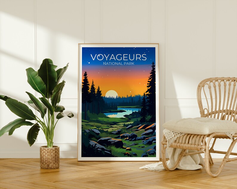 Affiche de voyage des voyageurs, Art mural du Minnesota, Impression du Minnesota, Affiche des voyageurs, Affiche des voyageurs, Affiche nature, Illustration des voyageurs