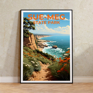 Sue-meg State Park Travel Poster, California Wall Art, California Print, Sue-meg Poster, California Poster, Nature Poster, Sue-meg Art
