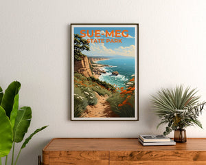 Sue-meg State Park Travel Poster, California Wall Art, California Print, Sue-meg Poster, California Poster, Nature Poster, Sue-meg Art