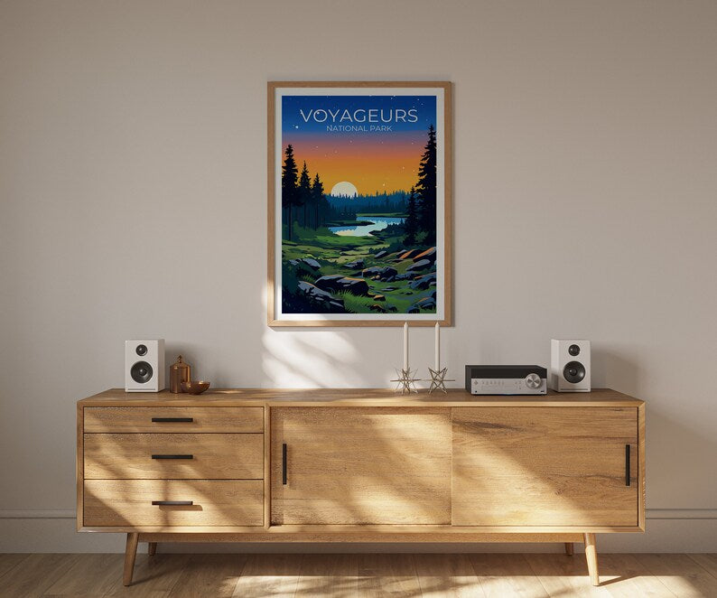 Affiche de voyage des voyageurs, Art mural du Minnesota, Impression du Minnesota, Affiche des voyageurs, Affiche des voyageurs, Affiche nature, Illustration des voyageurs