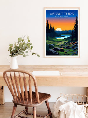 Affiche de voyage des voyageurs, Art mural du Minnesota, Impression du Minnesota, Affiche des voyageurs, Affiche des voyageurs, Affiche nature, Illustration des voyageurs