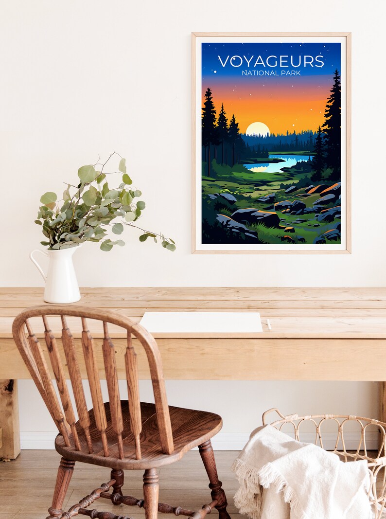 Affiche de voyage des voyageurs, Art mural du Minnesota, Impression du Minnesota, Affiche des voyageurs, Affiche des voyageurs, Affiche nature, Illustration des voyageurs