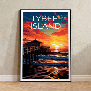 Tybee Island Poster, Tybee Island Print, Georgia Art, Georgia Print, Tybee Island Travel Poster, Georgia Poster, Tybee Island Wall Art