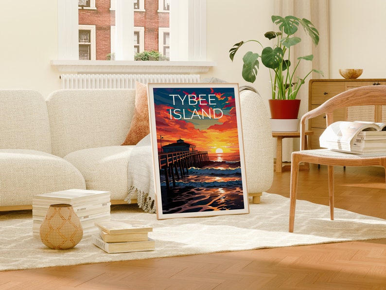 Tybee Island Poster, Tybee Island Print, Georgia Art, Georgia Print, Tybee Island Travel Poster, Georgia Poster, Tybee Island Wall Art