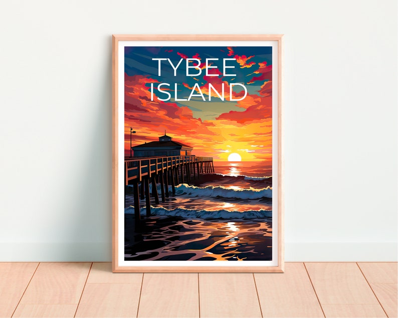 Tybee Island Poster, Tybee Island Print, Georgia Art, Georgia Print, Tybee Island Travel Poster, Georgia Poster, Tybee Island Wall Art