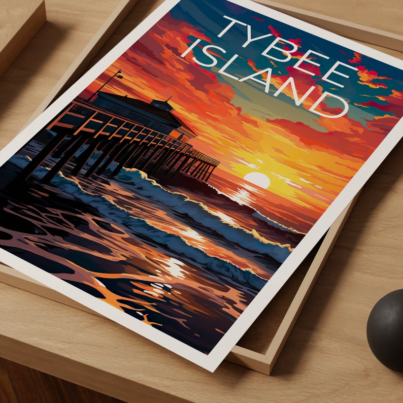 Tybee Island Poster, Tybee Island Print, Georgia Art, Georgia Print, Tybee Island Travel Poster, Georgia Poster, Tybee Island Wall Art