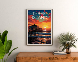 Tybee Island Poster, Tybee Island Print, Georgia Art, Georgia Print, Tybee Island Travel Poster, Georgia Poster, Tybee Island Wall Art