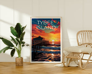 Tybee Island Poster, Tybee Island Print, Georgia Art, Georgia Print, Tybee Island Travel Poster, Georgia Poster, Tybee Island Wall Art