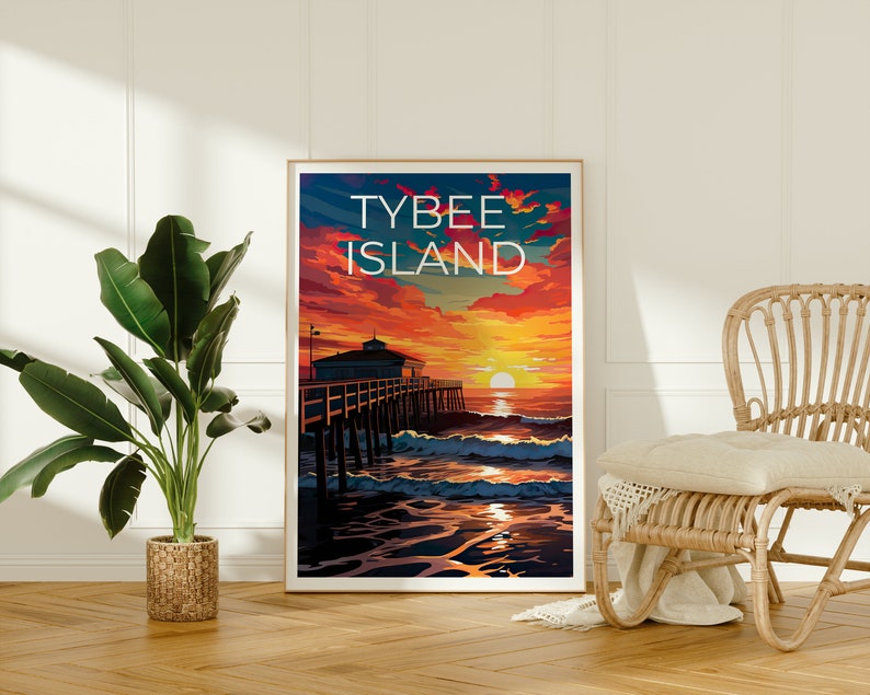 Tybee Island Poster, Tybee Island Print, Georgia Art, Georgia Print, Tybee Island Travel Poster, Georgia Poster, Tybee Island Wall Art