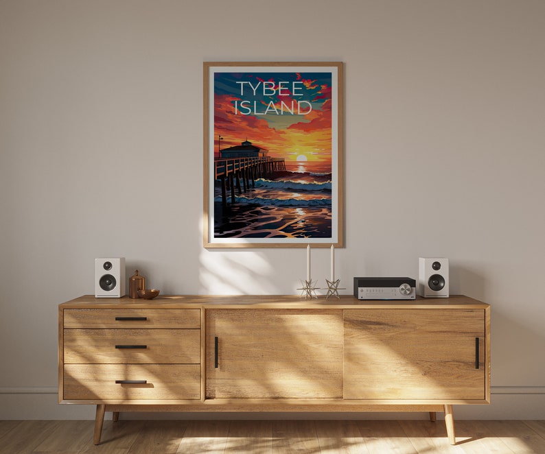Tybee Island Poster, Tybee Island Print, Georgia Art, Georgia Print, Tybee Island Travel Poster, Georgia Poster, Tybee Island Wall Art