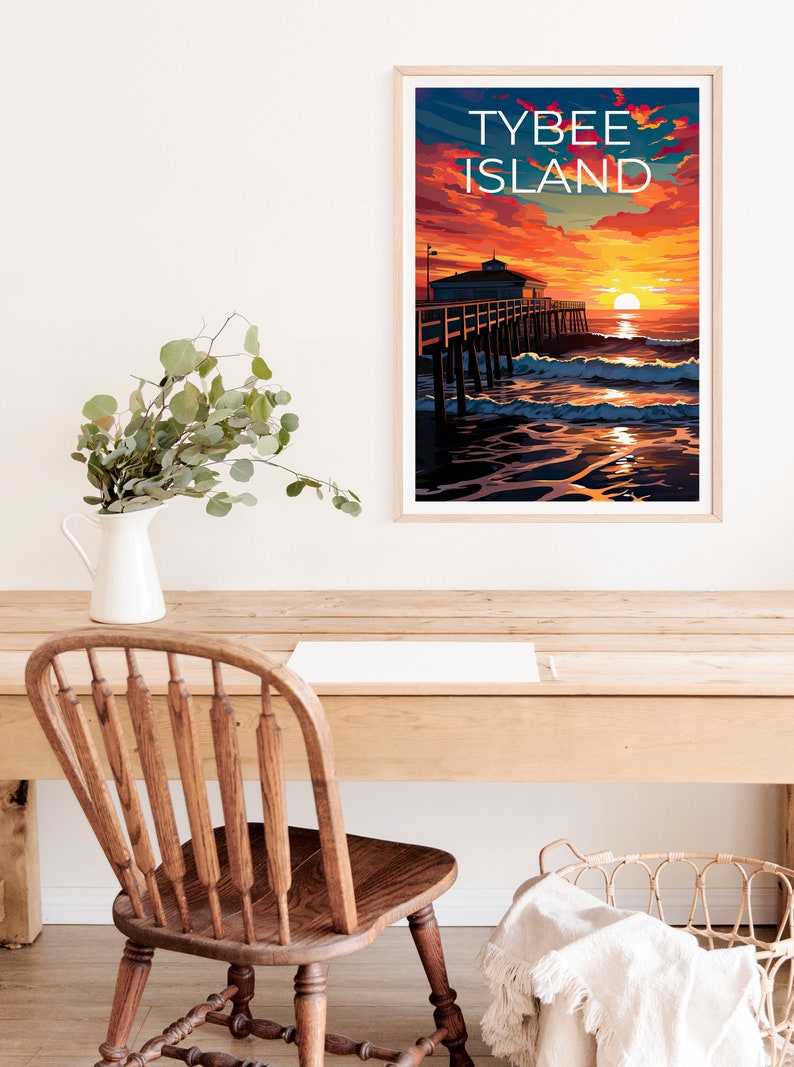 Tybee Island Poster, Tybee Island Print, Georgia Art, Georgia Print, Tybee Island Travel Poster, Georgia Poster, Tybee Island Wall Art