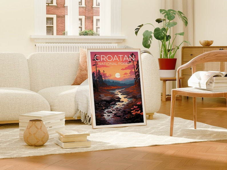 Croatan Forest Poster, North Carolina Wall Art, North Carolina Print, Croatan Forest Poster, North Carolina Poster