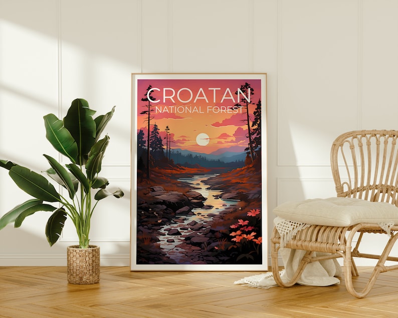 Croatan Forest Poster, North Carolina Wall Art, North Carolina Print, Croatan Forest Poster, North Carolina Poster