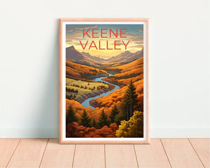 Keene Valley Poster, Keene Valley Print, New York Art, New York Print, Keene Valley Travel Poster, Mountain Poster