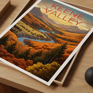 Keene Valley Poster, Keene Valley Print, New York Art, New York Print, Keene Valley Travel Poster, Mountain Poster